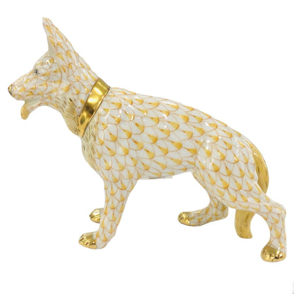 Herend German Sheperd Fishnet Figurine