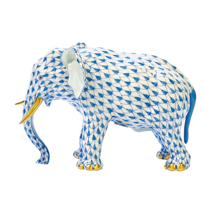 Herend Elephant Fishnet Figurine 15437