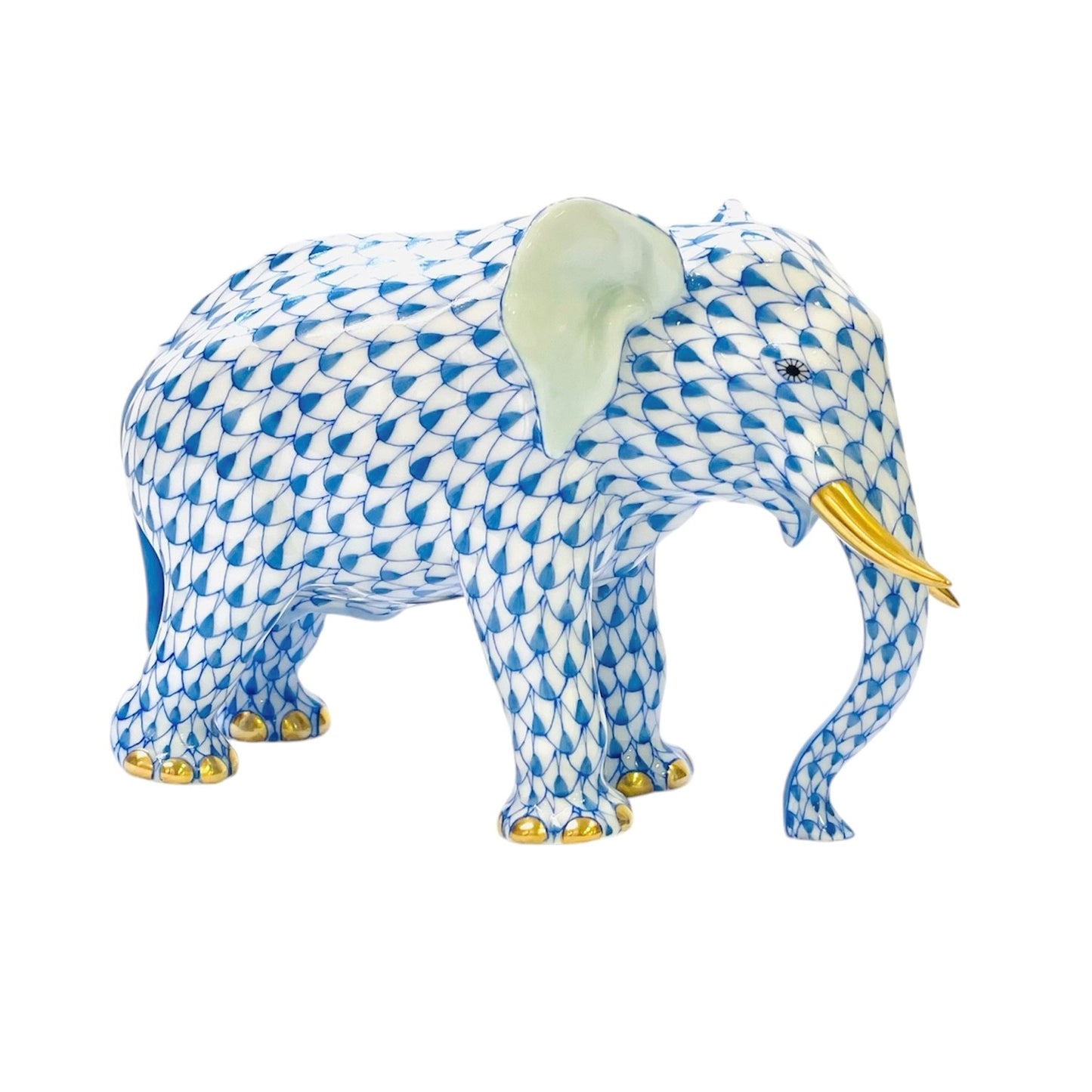 Herend Elephant Fishnet Figurine 15437