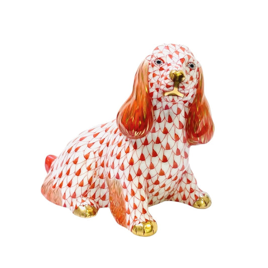 Herend Spaniel Fishnet Figurine