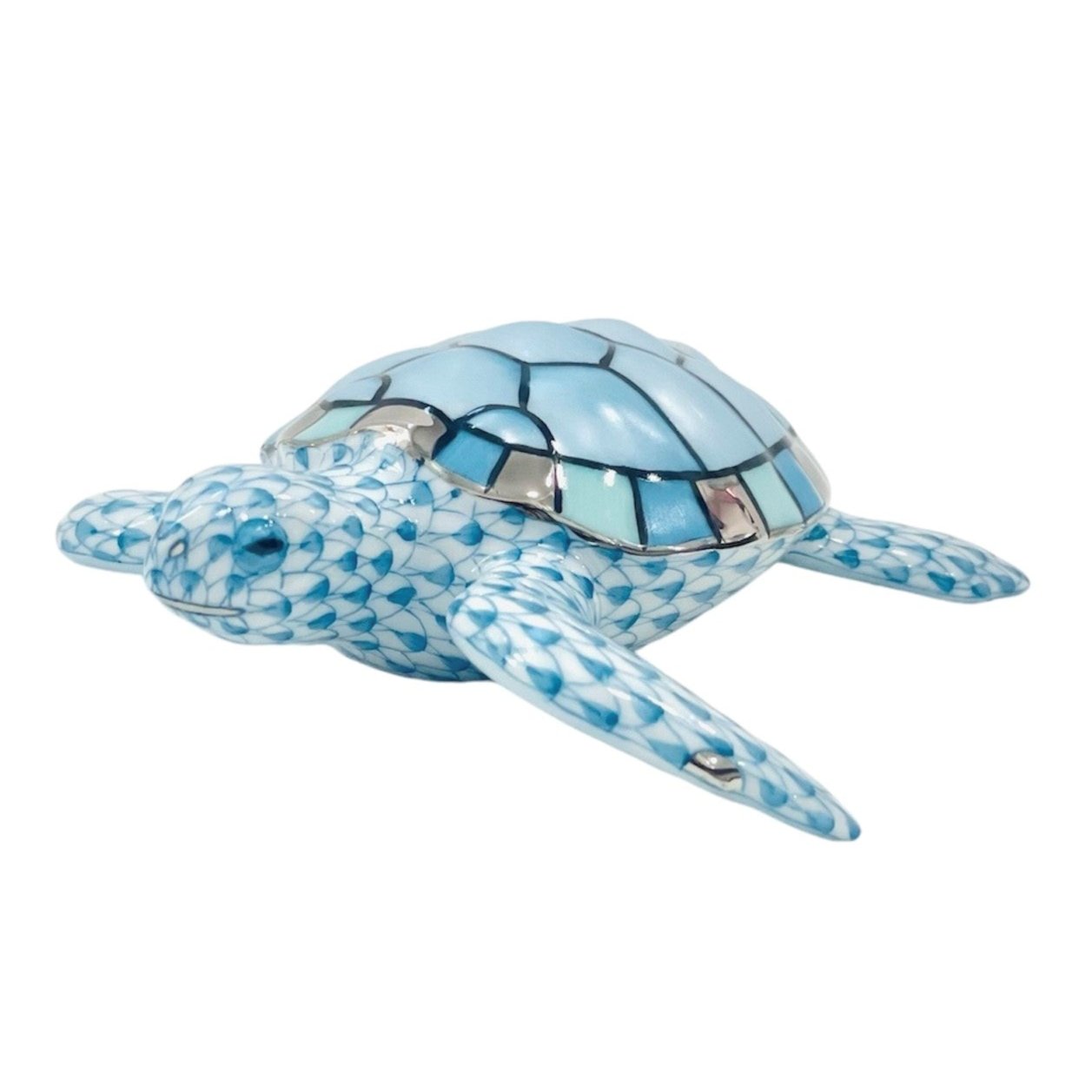 Herend Loggerhead Sea Turtle Fishnet Figurine