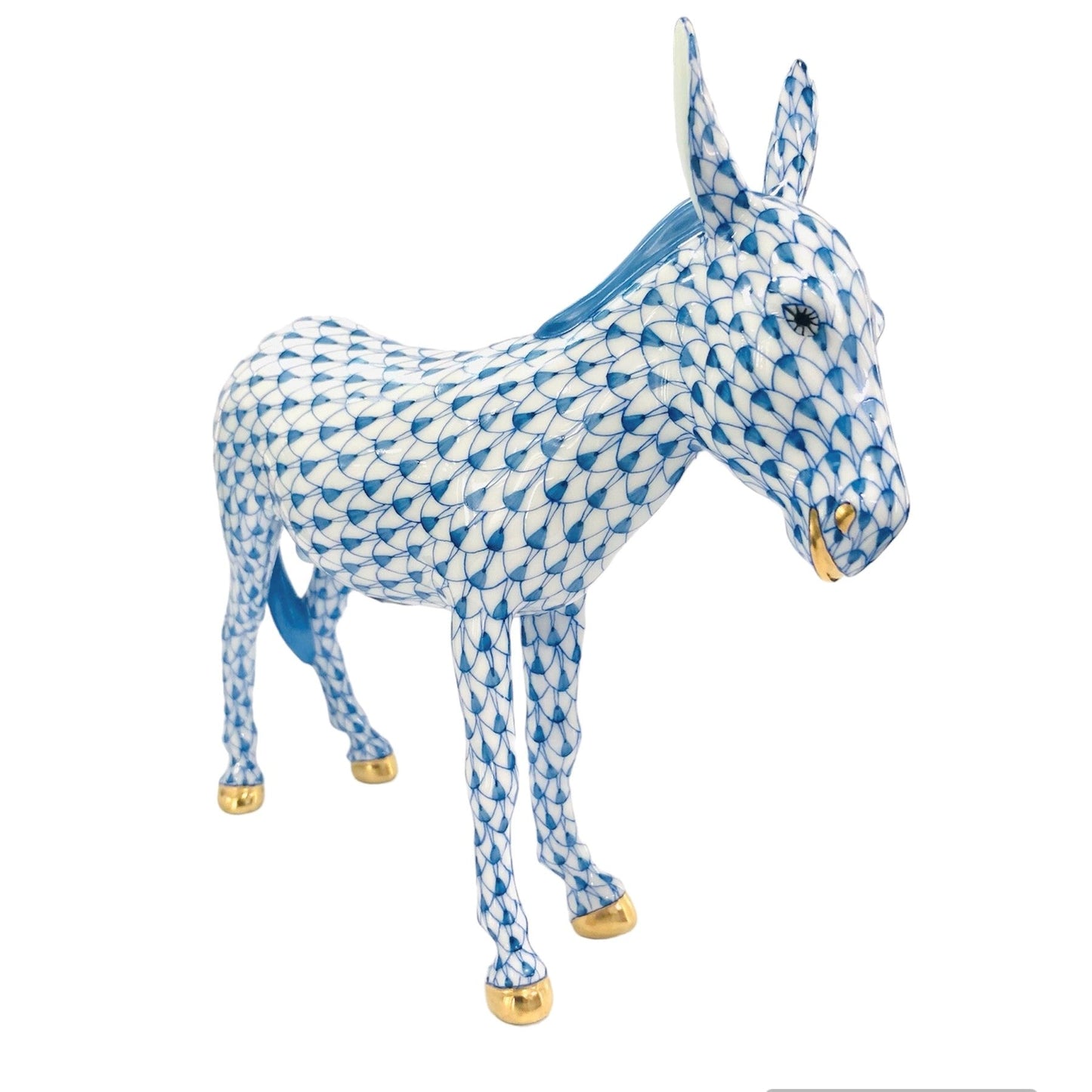 Herend Donkey Fishnet Figurine