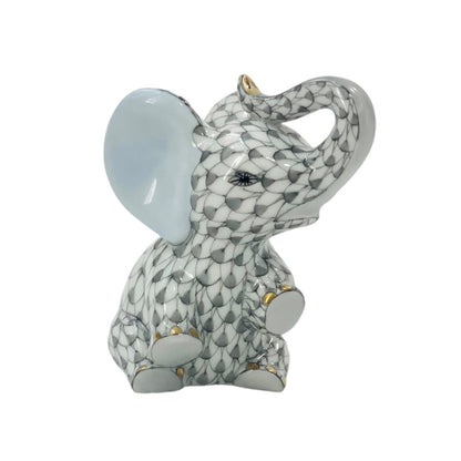 Herend Elephant Baby Fishnet Figurine