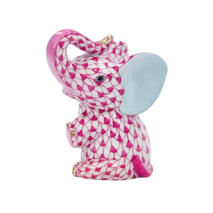 Herend Elephant Baby Fishnet Figurine