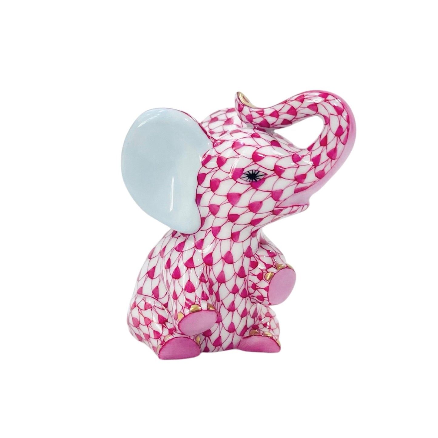 Herend Elephant Baby Fishnet Figurine