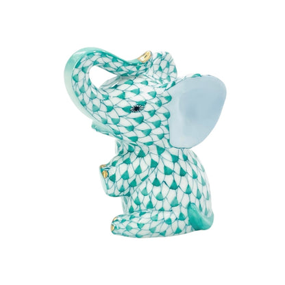 Herend Elephant Baby Fishnet Figurine