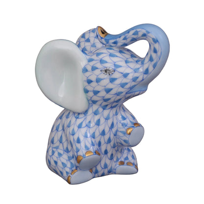 Herend Elephant Baby Fishnet Figurine