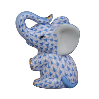 Herend Elephant Baby Fishnet Figurine