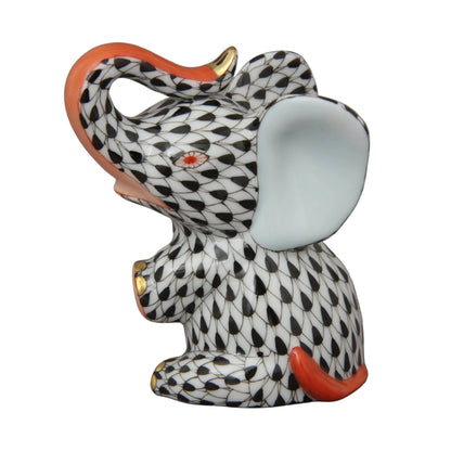 Herend Elephant Baby Fishnet Figurine