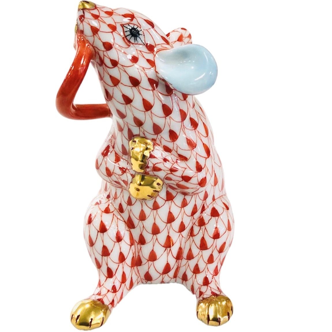 Herend Rat Fishnet Figurine