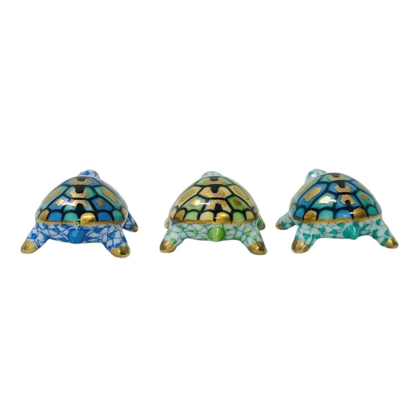 Herend Miniature Turtle Fishnet Figurine