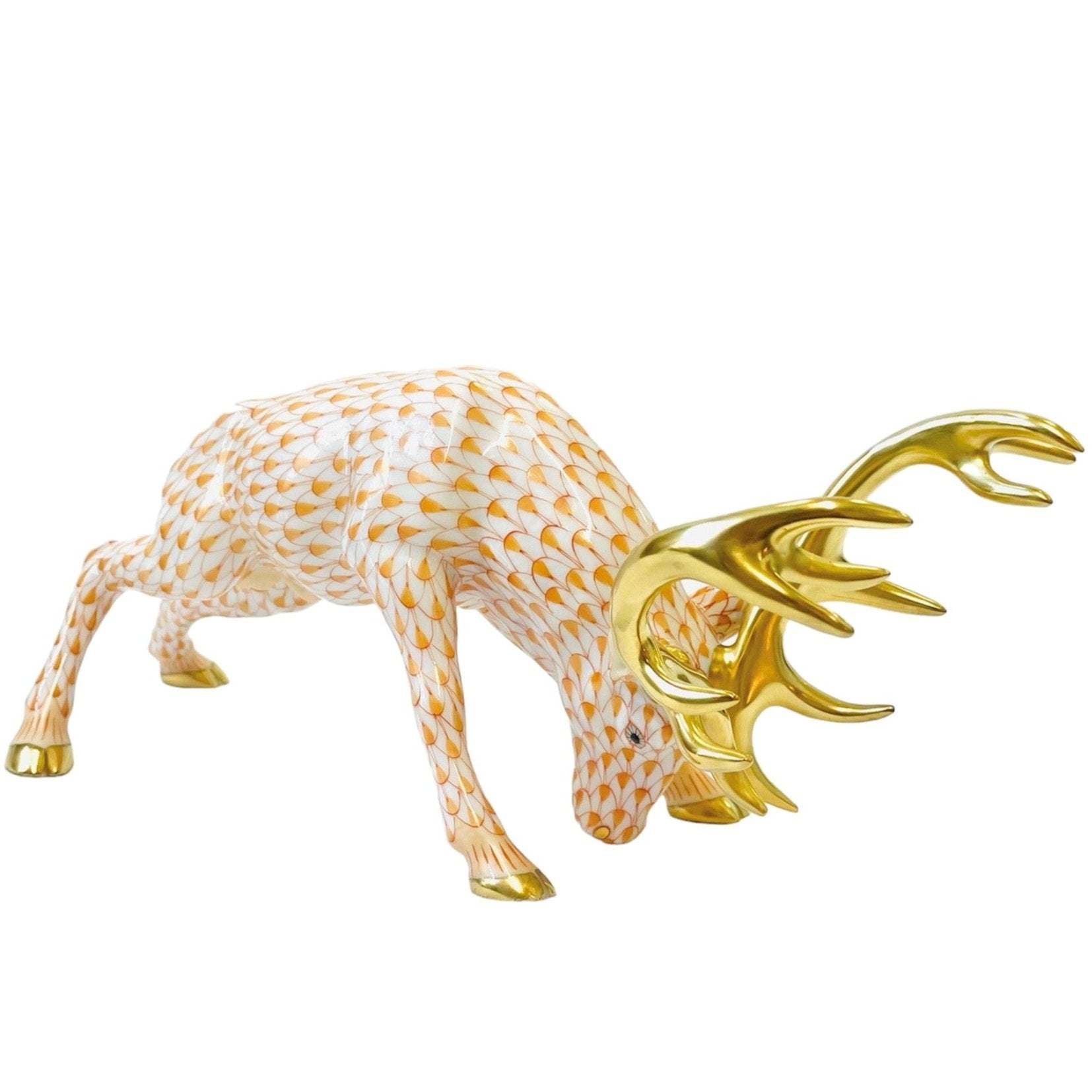 Herend Deer Fishnet Figurine