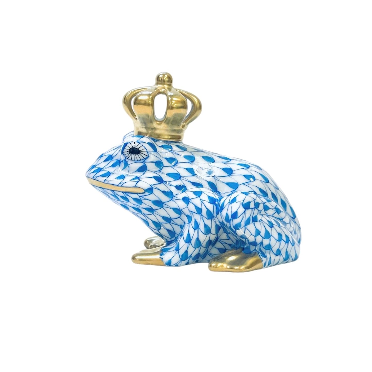 Herend Frog King Fishnet Figurine