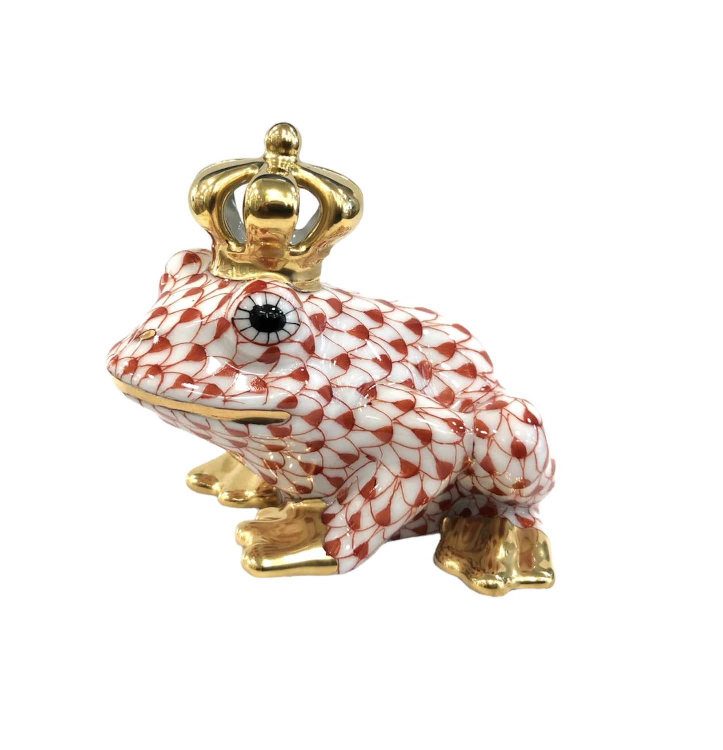 Herend Frog King Fishnet Figurine