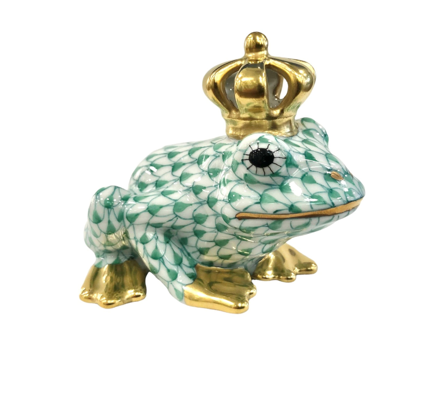 Herend Frog King Fishnet Figurine