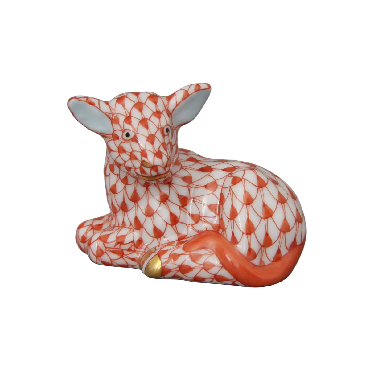 Herend Miniature Calf Fishnet Figurine