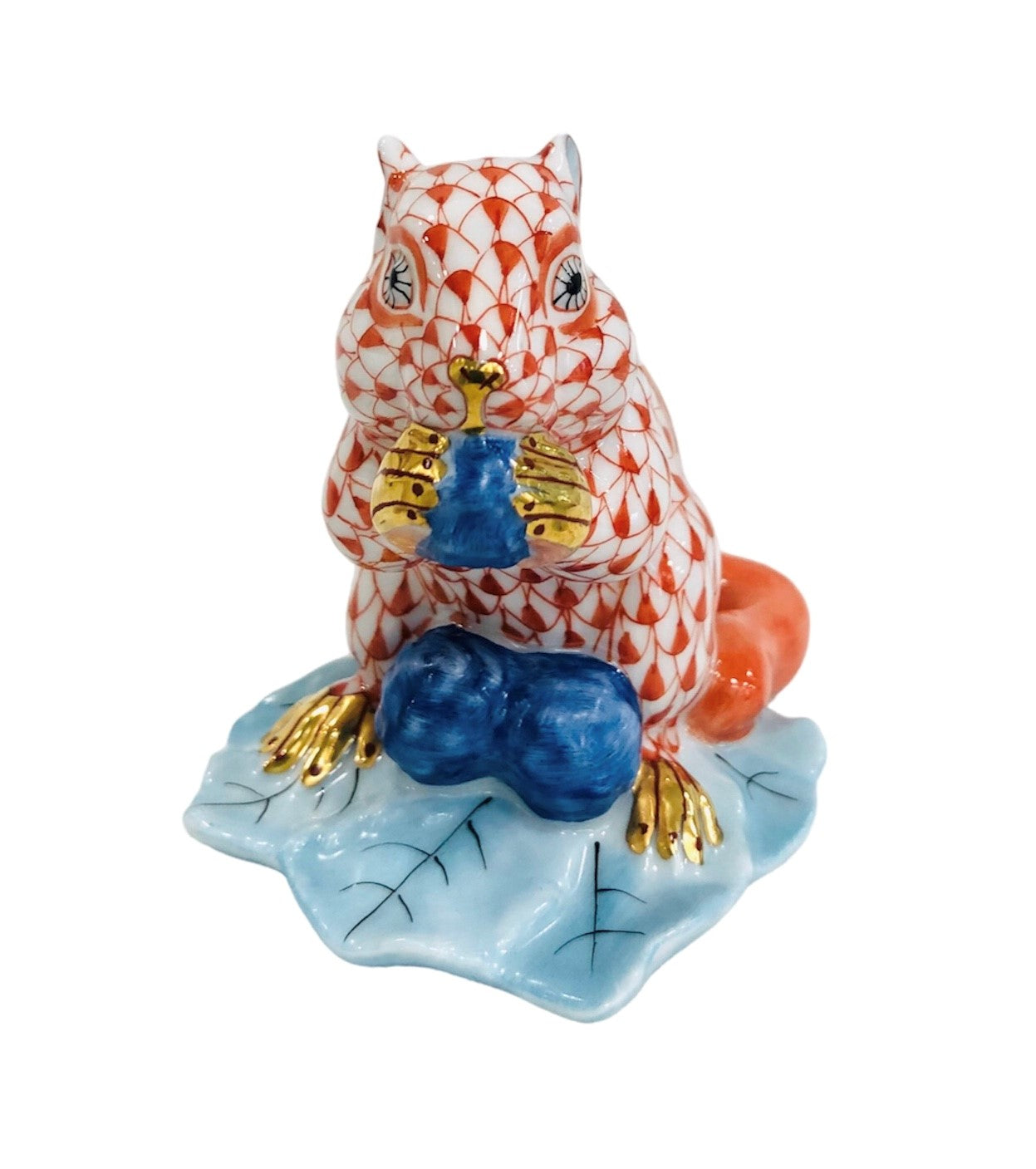 Herend Chipmunk with Berries Fishnet Figurine