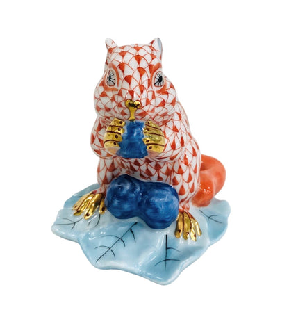 Herend Chipmunk with Berries Fishnet Figurine