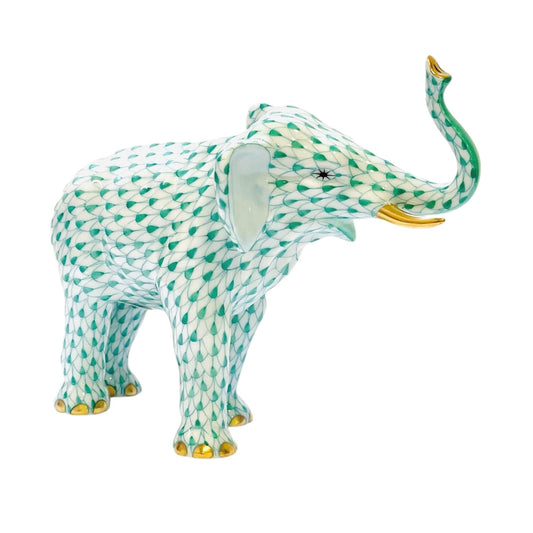 Herend Elephant Luck Fishnet Figurine