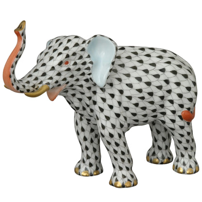 Herend Elephant Luck Fishnet Figurine