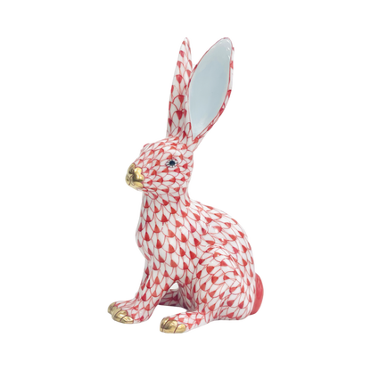 Herend Rabbit Sitting Up Fishnet Figurine