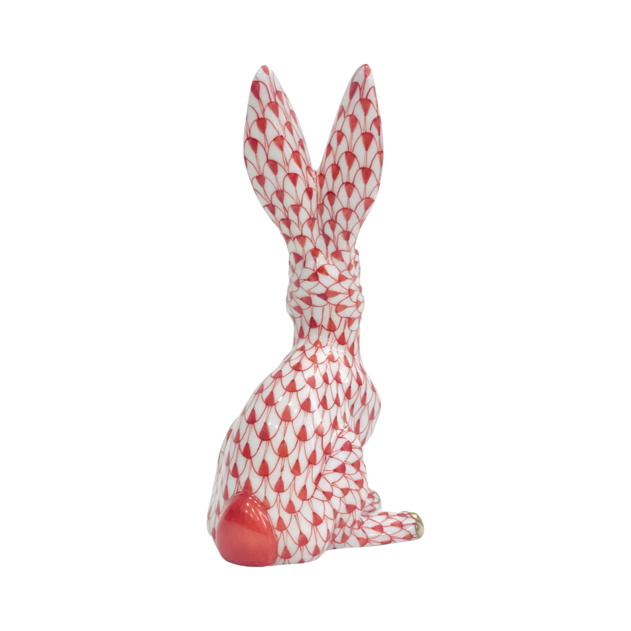 Herend Rabbit Sitting Up Fishnet Figurine