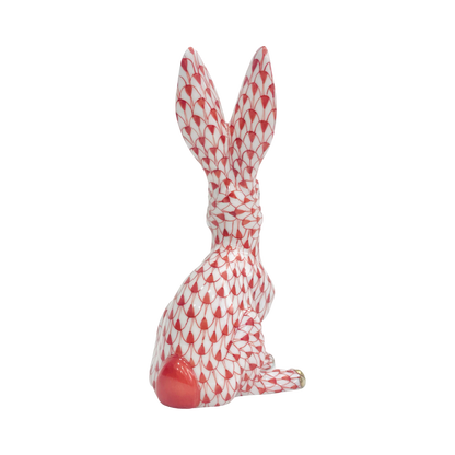 Herend Rabbit Sitting Up Fishnet Figurine