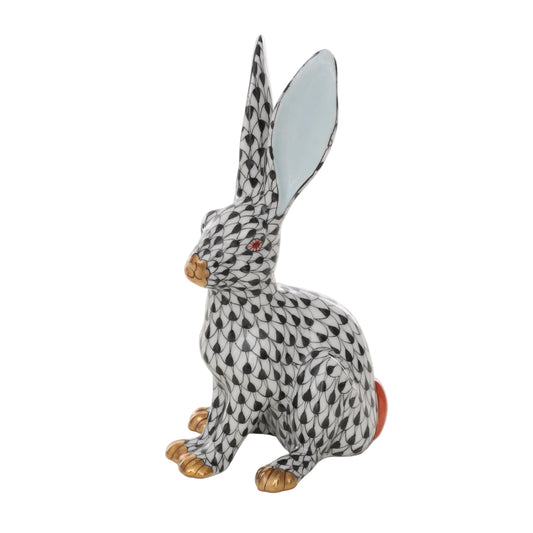Herend Rabbit Sitting Up Fishnet Figurine