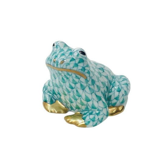 Herend Mini Sitting Frog Fishnet Figurine