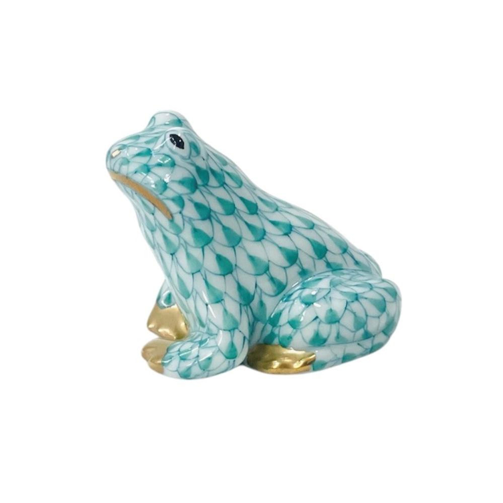 Herend Mini Sitting Frog Fishnet Figurine