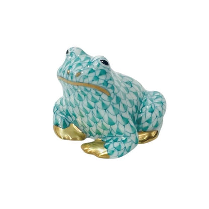 Herend Mini Sitting Frog Fishnet Figurine