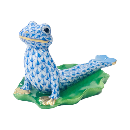 Herend Yoga Frog, Cobra Pose Fishnet Figurine