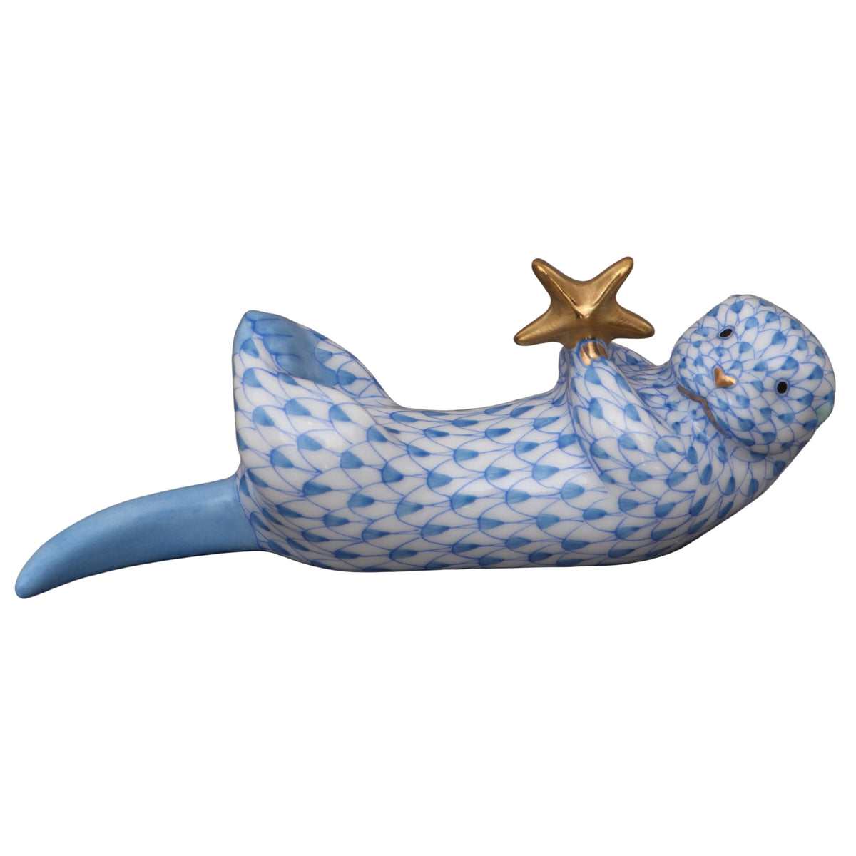 Herend Sea Otter with Starfish Fishnet Figurine