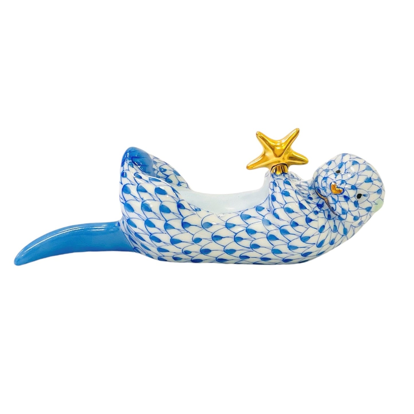 Herend Sea Otter with Starfish Fishnet Figurine