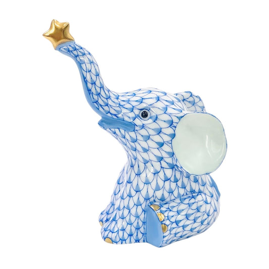 Herend Reach For The Stars Elephant Fishnet Figurine