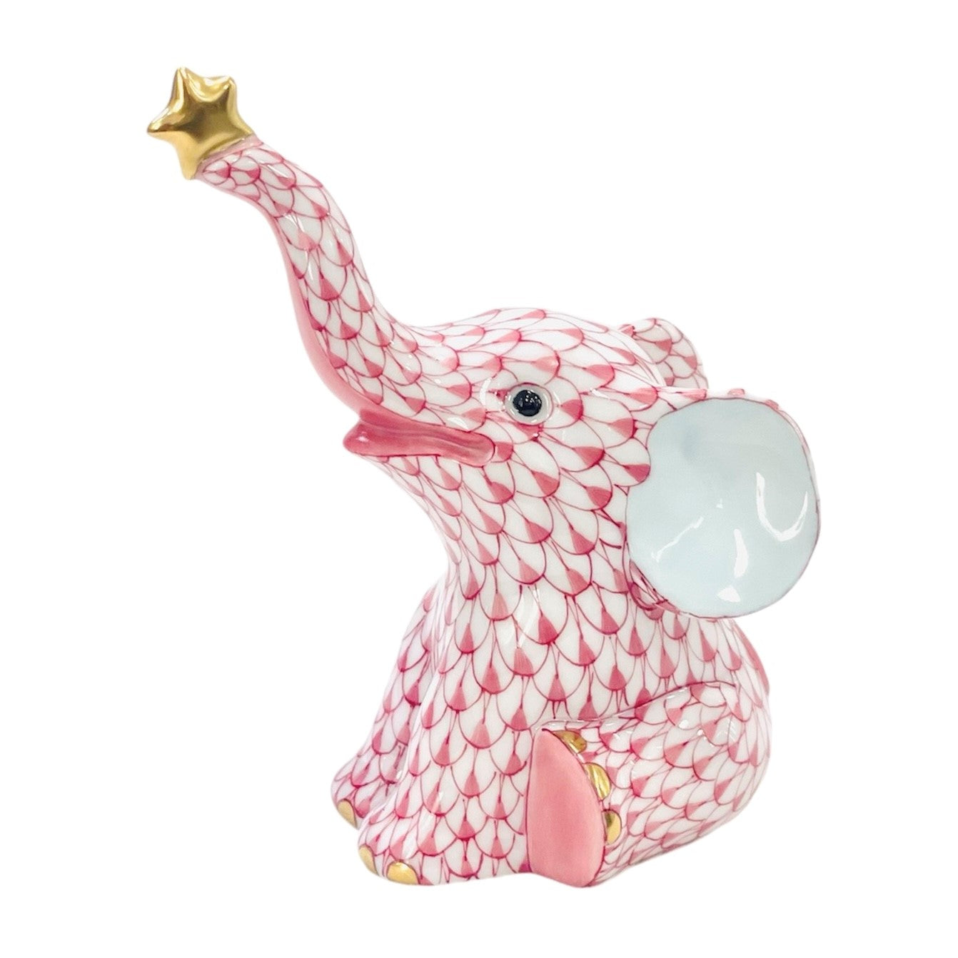 Herend Reach For The Stars Elephant Fishnet Figurine