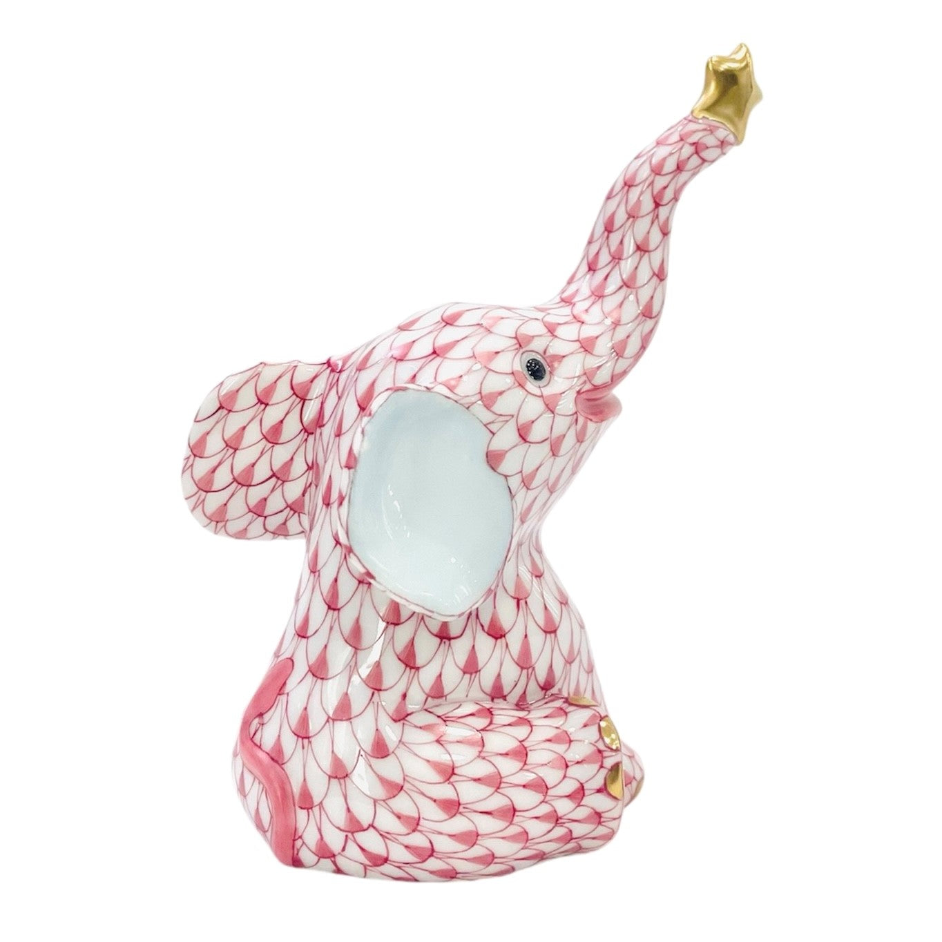 Herend Reach For The Stars Elephant Fishnet Figurine