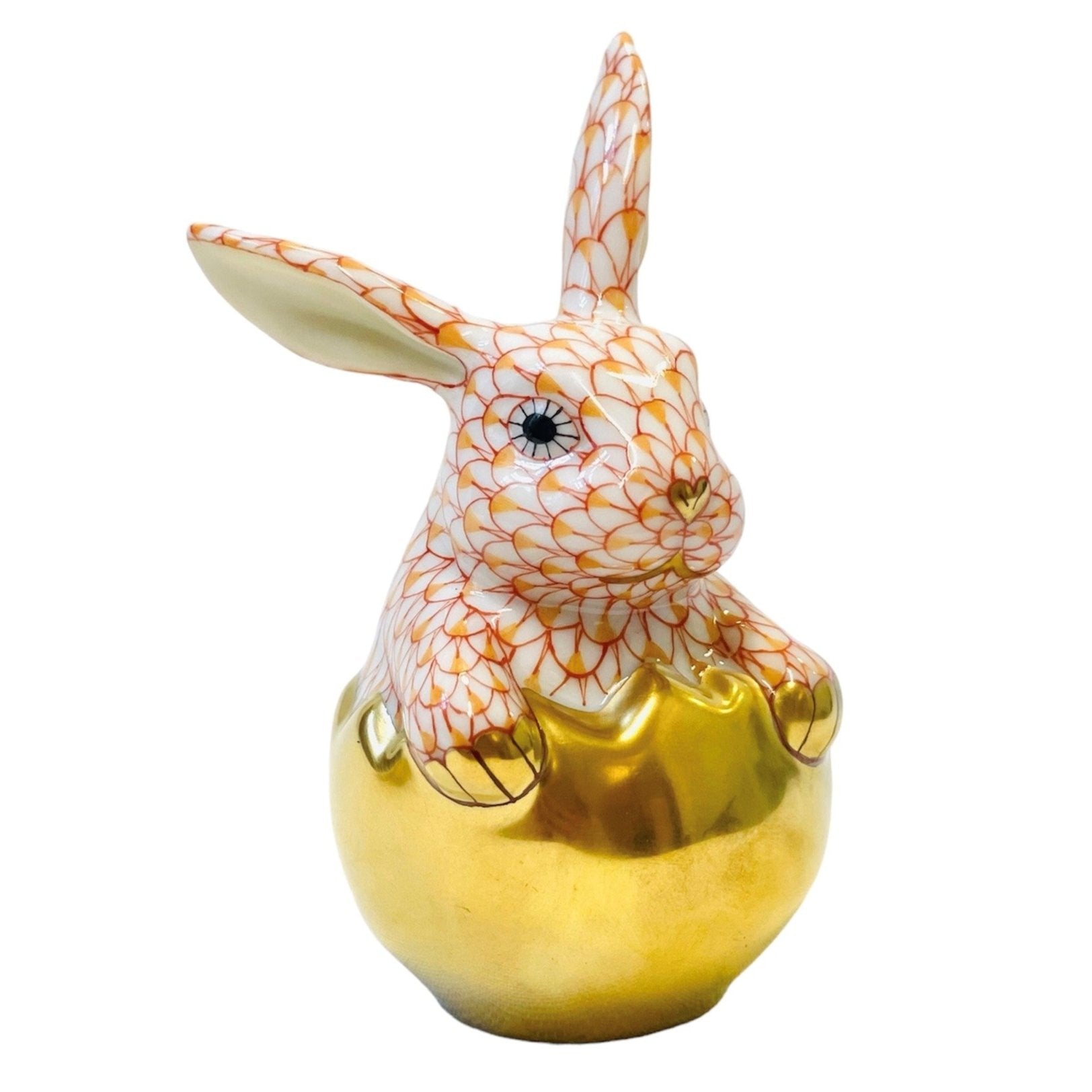 Herend Rabbit in Egg Fishnet Figurine