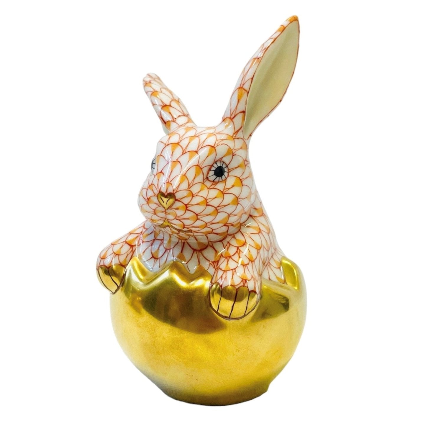 Herend Rabbit in Egg Fishnet Figurine