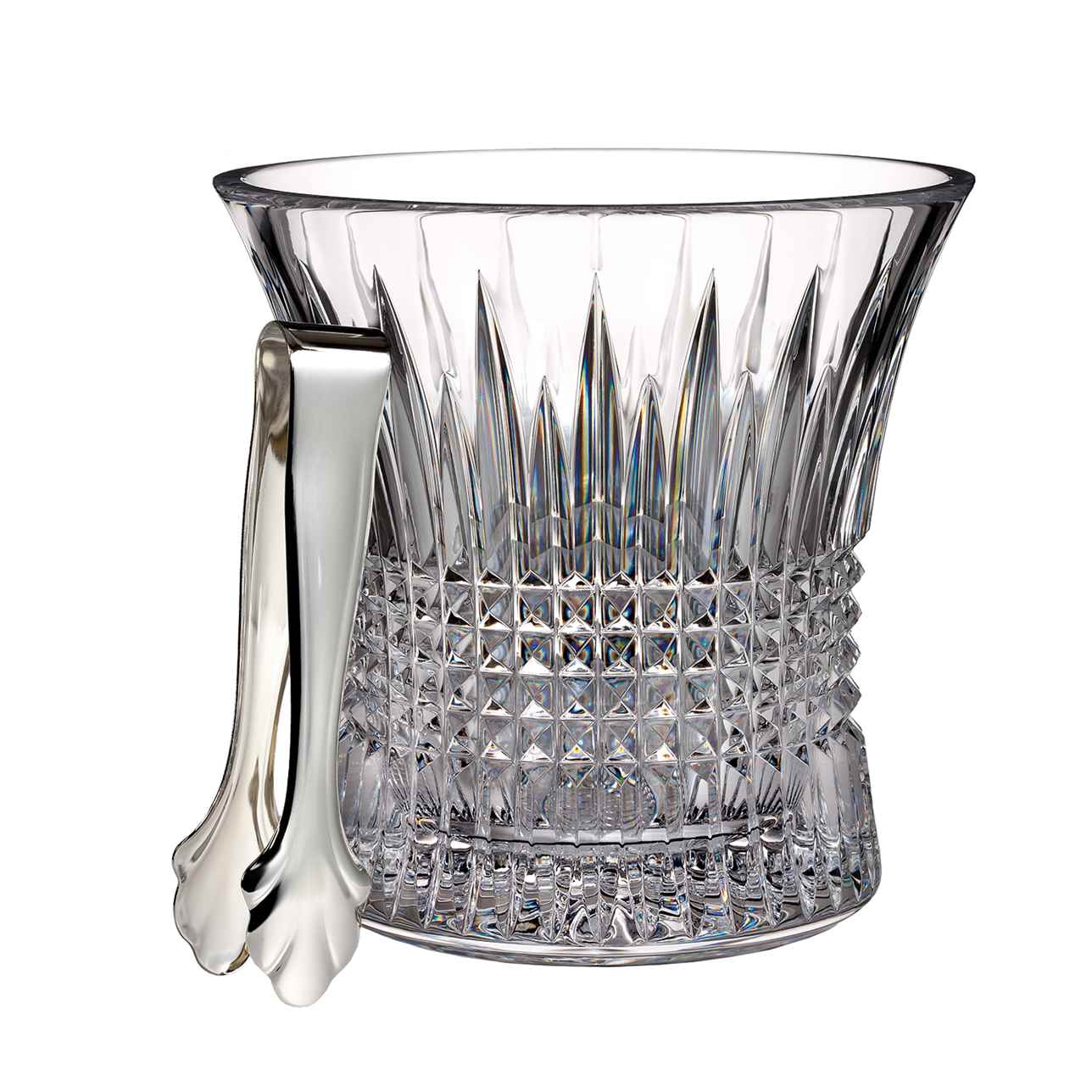 Waterford Crystal Lismore Diamond Ice Bucket with Tongs