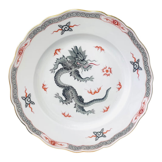 Meissen Ming Dragon New Cutout Dinner Plate 28 cm, Black