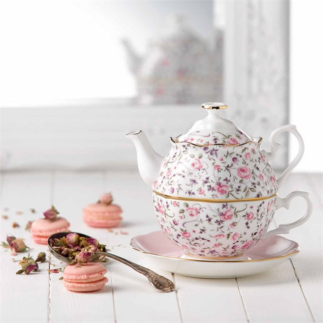 Royal Albert Modern Vintage Rose Confetti Tea For One