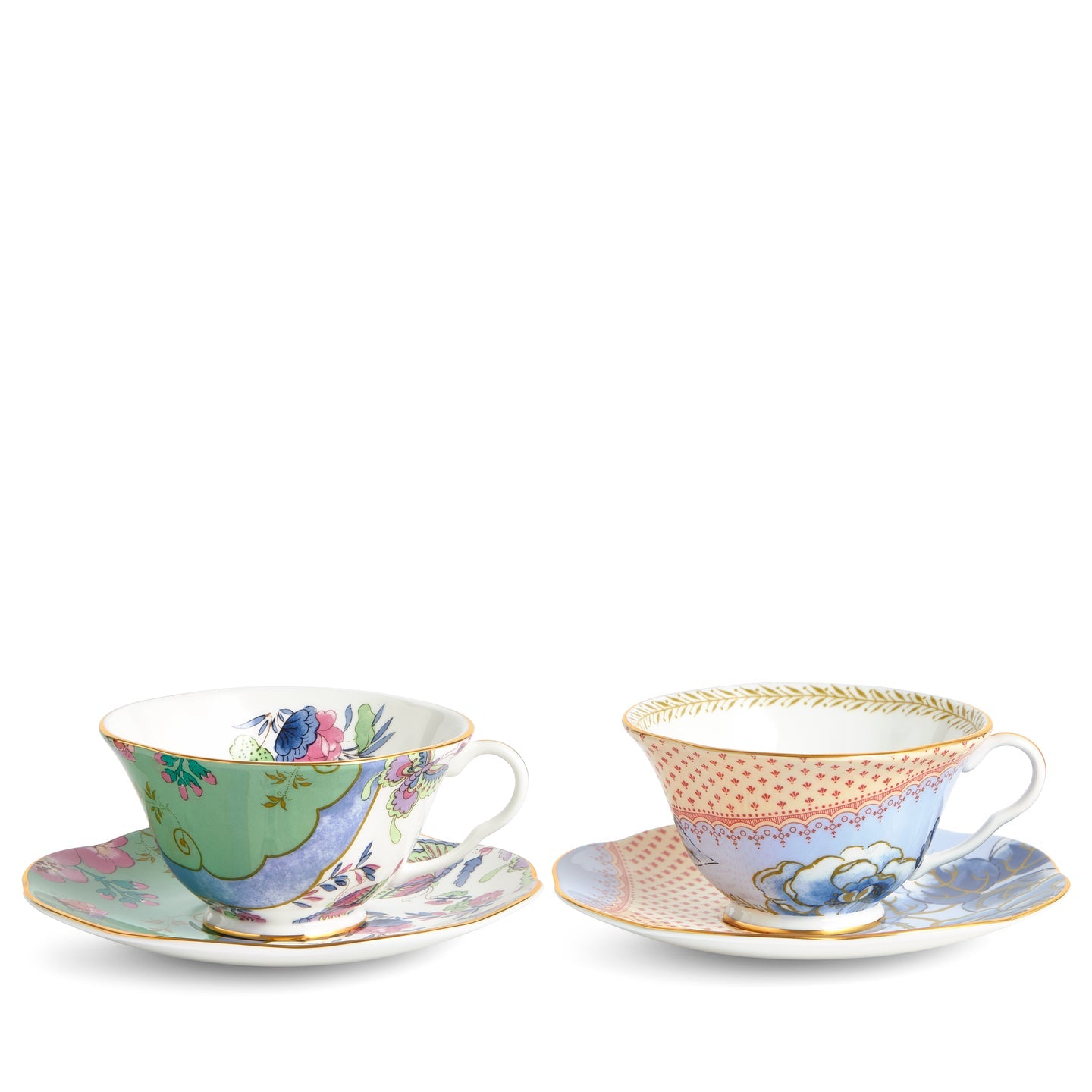 Wedgwood Butterfly Bloom Teacup and Saucer, Set of 2