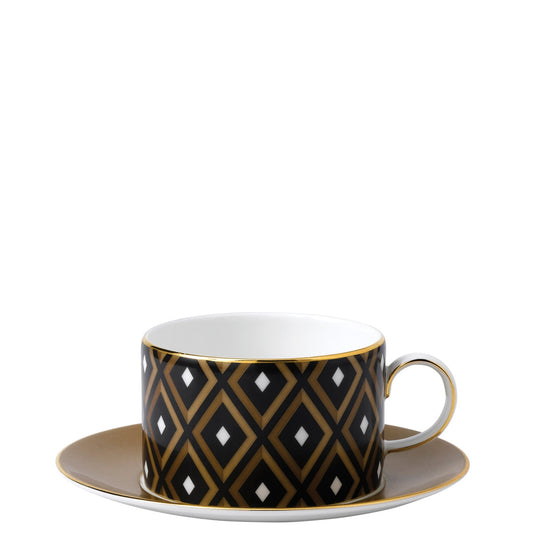 Wedgwood Gio Gold Teacup & Saucer Geometric