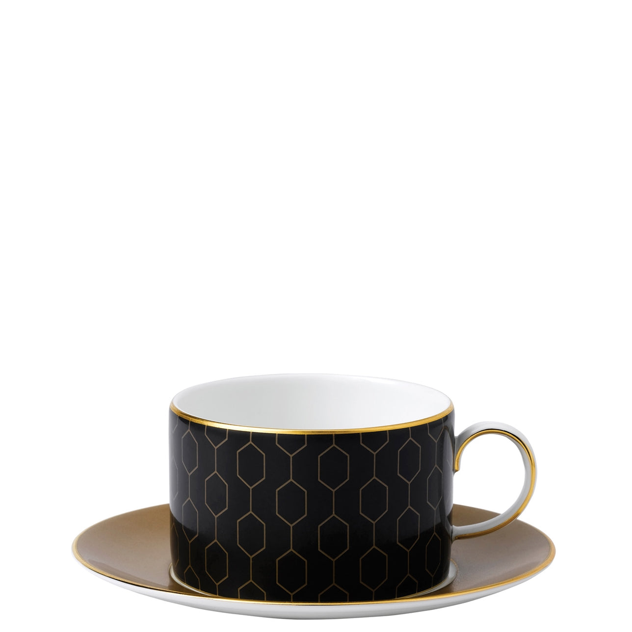 Wedgwood Gio Gold Teacup & Saucer Honeycomb