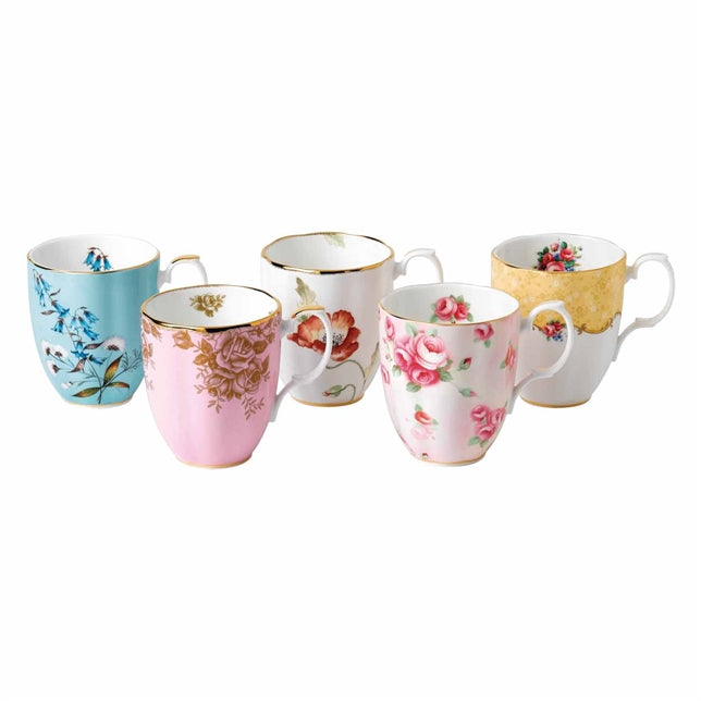 Royal Albert 100 Years of Royal Albert 5 Piece Mug Set (1950-1990)