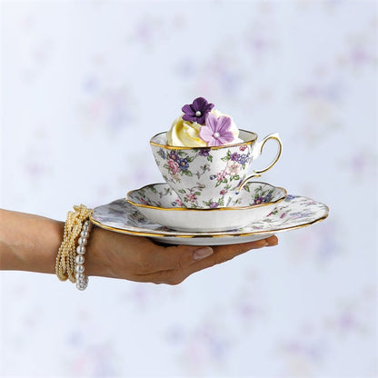 Royal Albert 100 Years of Royal Albert English Chintz 1940 3 Piece Set - Plate, Teacup & Saucer