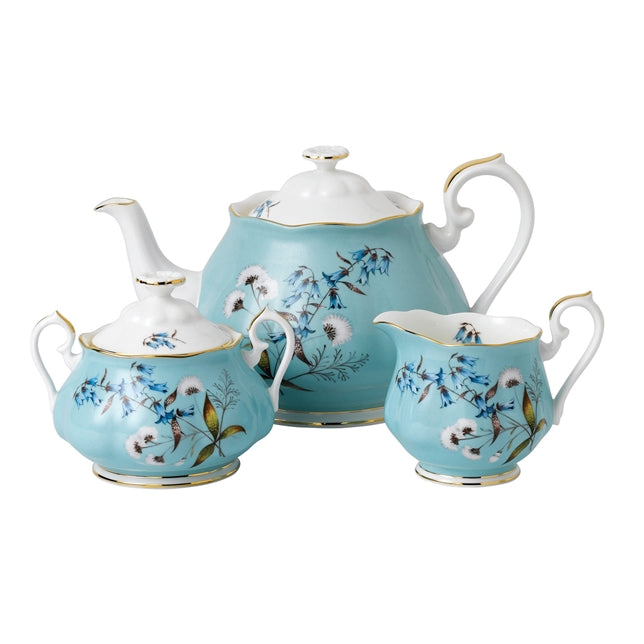 Royal Albert 100 Years of Royal Albert Festival 1950 3 Piece Set - Teapot, Sugar & Cream