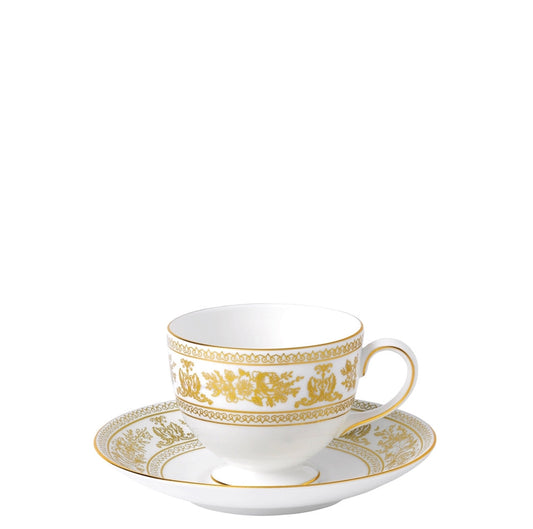 Wedgwood Gold Columbia Teacup & Saucer Leigh