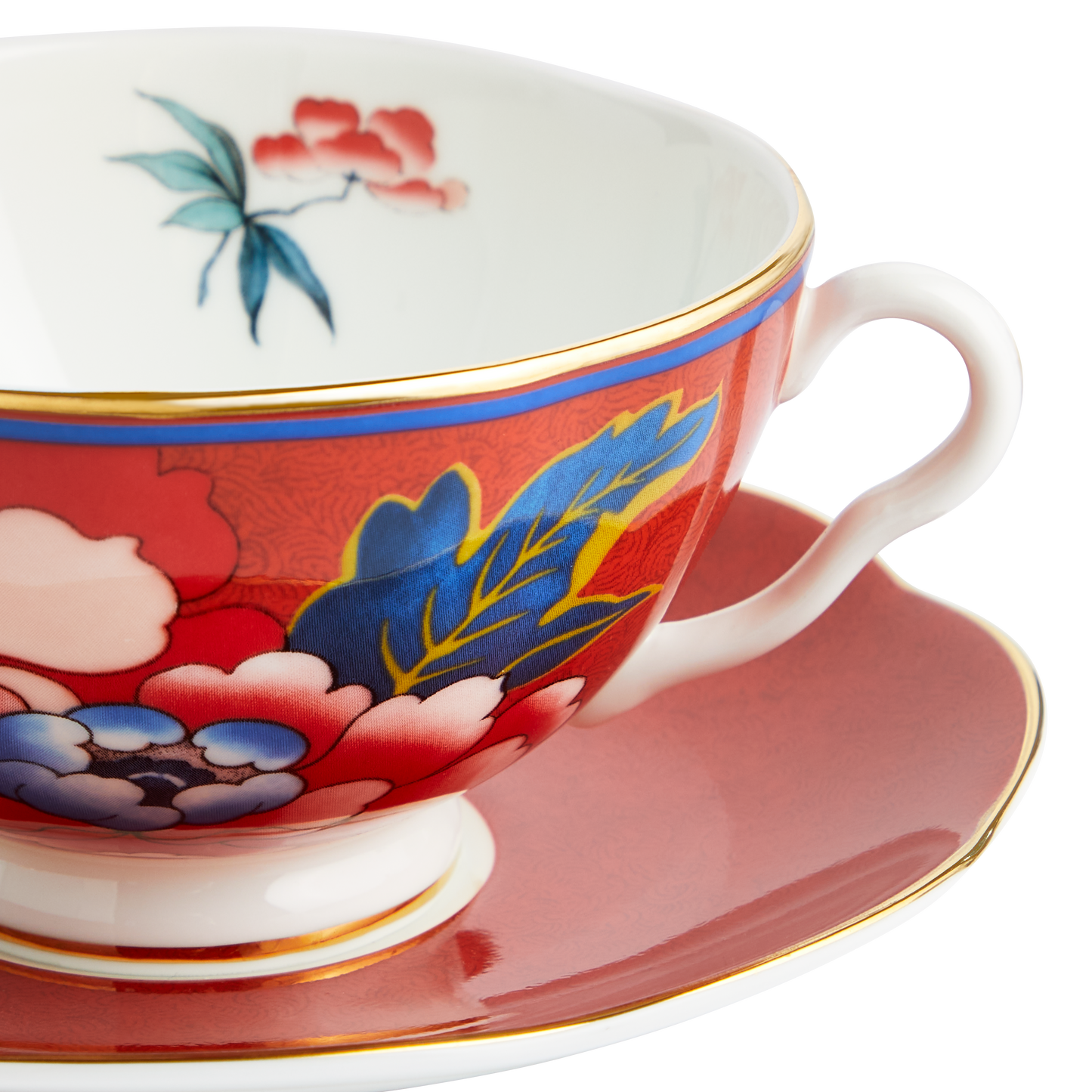 Wedgwood Paeonia Blush Teacup & Saucer Red